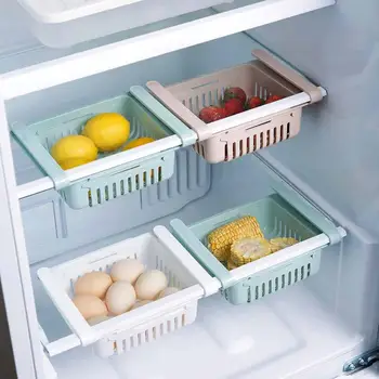 

OTHERHOUSE Extendible Refrigerator Storage Rack Shelf Holder Fridge Organizer Food Storage Basket Box Kitchen Accessories