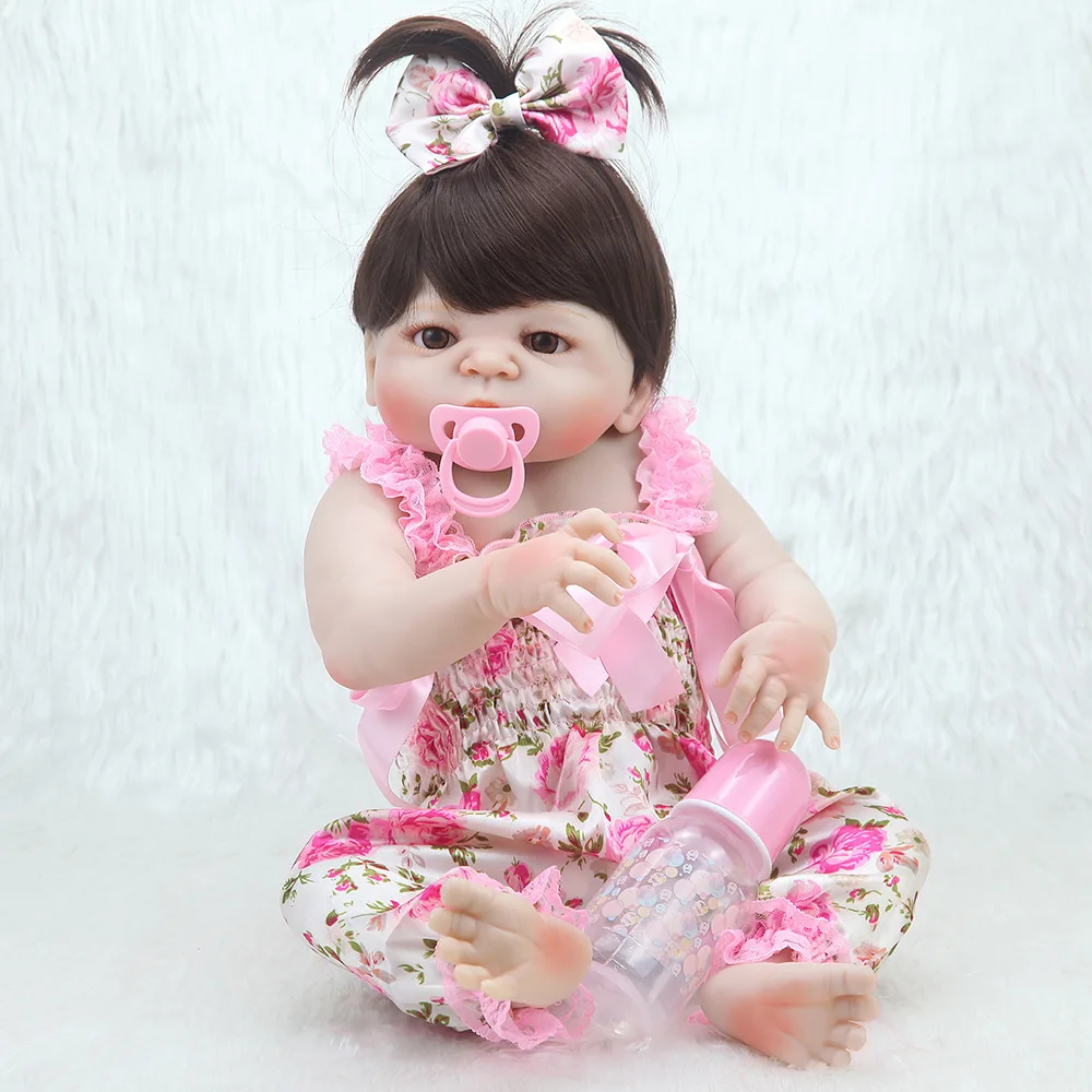 55 см Reborn Baby куклы живые реалистичные полное тело Мягкие силиконовые для мальчиков и девочек Детские Bonecas игрушки для новорожденных ванны enchantimalal куклы для детей