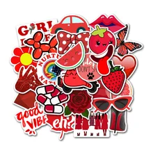50 шт. мультфильм красные свежие наклейки для компьютера водонепроницаемый чемодан для скейтборда ноутбука наклейки для MacBook/hp ноутбук наклейка в стиле граффити