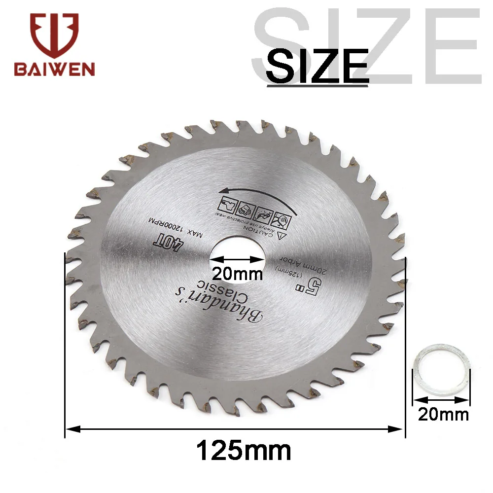 125mm 40T Mill Circular Saw Blade Disc Wood Cutting Fits for Angle Grinder TCT 