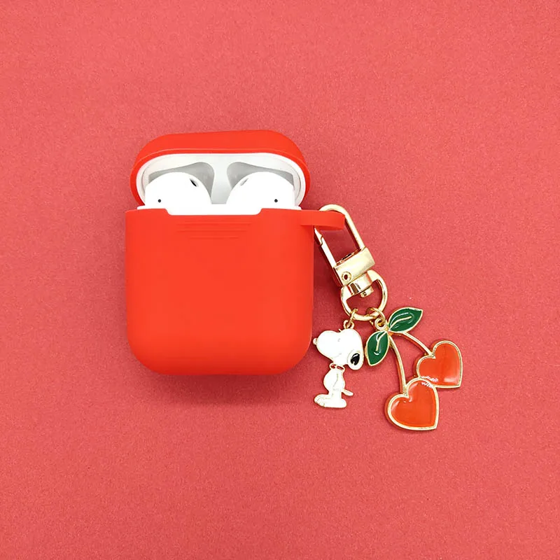 Для Apple Airpods Чехол Air pods аксессуары Bluetooth наушники защитный чехол милый Вишневый собачий кулон силиконовый чехол - Цвет: as the picture B11