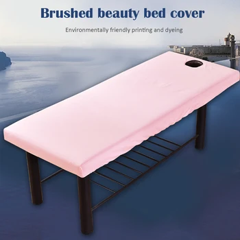 

Professional Cosmetic Salon Sheets Massage Bed Sheet Solid Couch Forepart Hole Polyester Elastic All-Round Wrap Drop Shipping