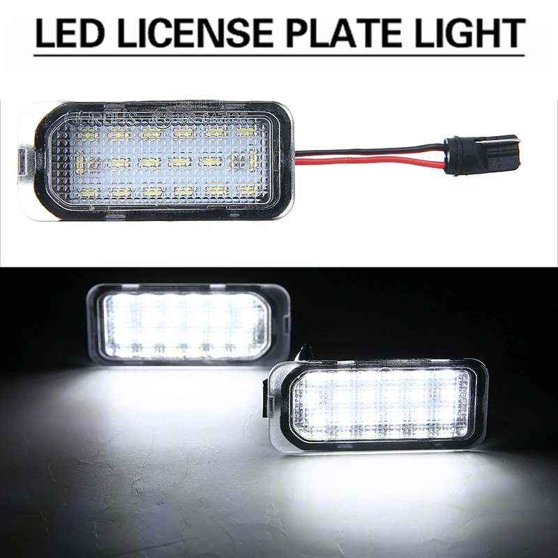 

2 шт. 12V 0.3A 1,8 Вт 3528 SMD светодиодный автомобиль лицензии номерной знак светильник лампа подходит для Ford Focus MK FIESTA S-MAX для Jaguar XJ XF