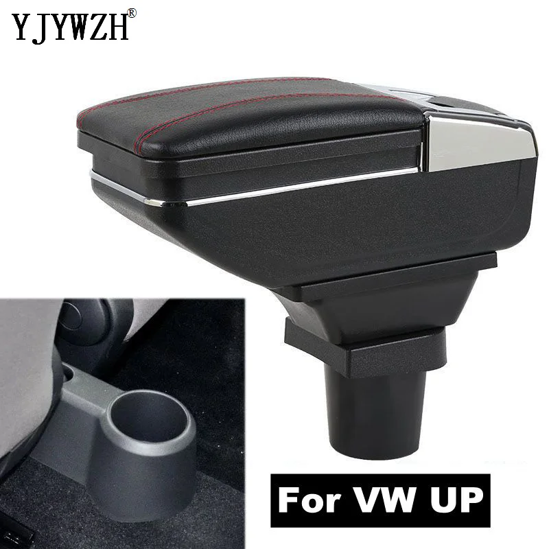 Armrest box For Volkswagen UP central Store content Storage USB Charging with cup holder ashtray car interior accessories | Автомобили и