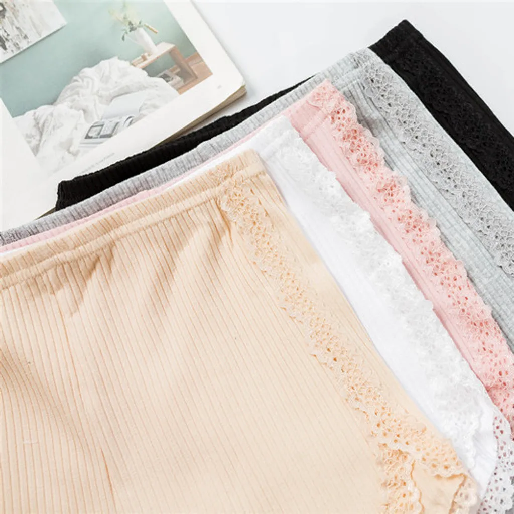 5PC Boxer Femme Spandex Soft Under Skirt Safety Shorts Solid Under Skirt Underwear High Waist Elasticity Anti Chafing Boyshorts