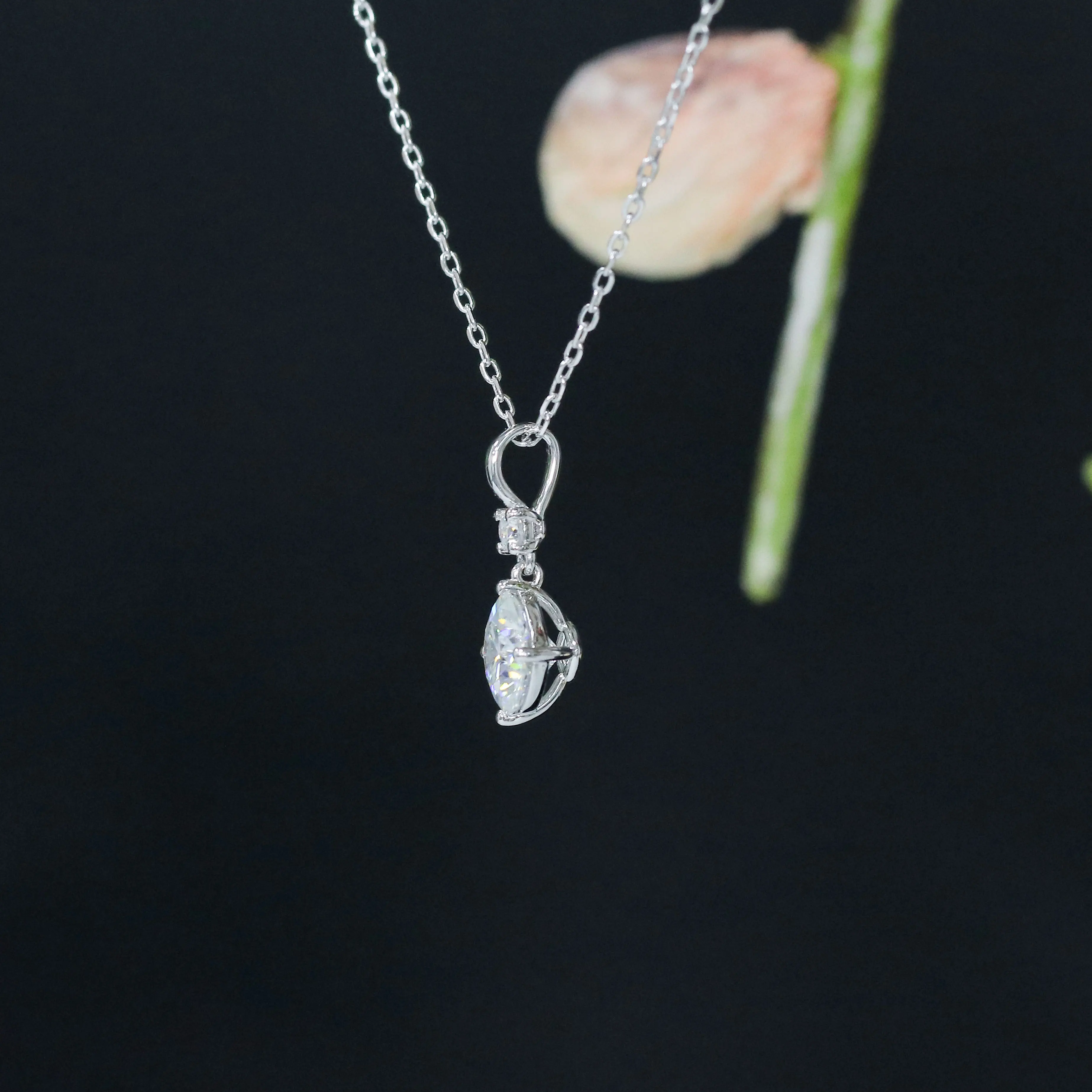 DovEggs Стерлинговое Серебро 925 пробы 2.1CTW 7,5*7,5 мм Подушка GH color Moissanite вечерние Подарочные ожерелья для женщин с акцентами