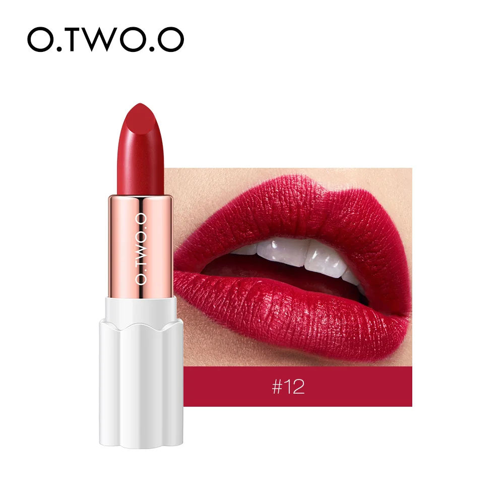 12 Colors Nourishing Smooth Velvet Lipstick Waterproof Matte Lip Stick Sexy Red Lip Makeup Beauty Fashion Lip Balm Cosmetic - Color: 12