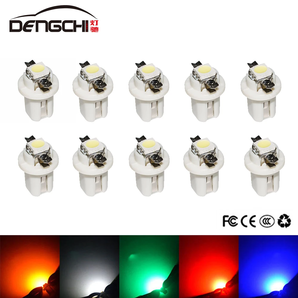 10 шт. 509T B8.5 5050 Led T5 Lampe Voiture Jauge Speedo Dash Ampoule Tableau De Bord lumiere d'instrument Coin Intérieur Lamp |