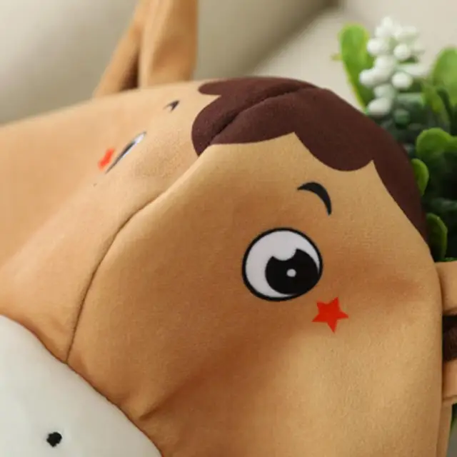 Cute Bee Sloth Parrot Cow Horse Head Soft Plush Doll Headgear Hat Sleeping Toy Baby Birthday Gift Girlfriend Sleeping Doll Toy 5