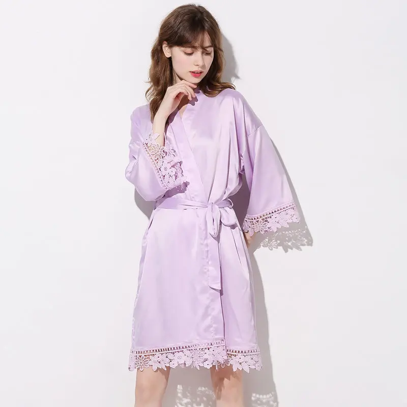 YUXINBRIDAL, новинка, матовые платья для подружек невесты, женские халаты, одежда для сна, халат, халат для невесты, Свадебный Халат - Цвет: Lavender