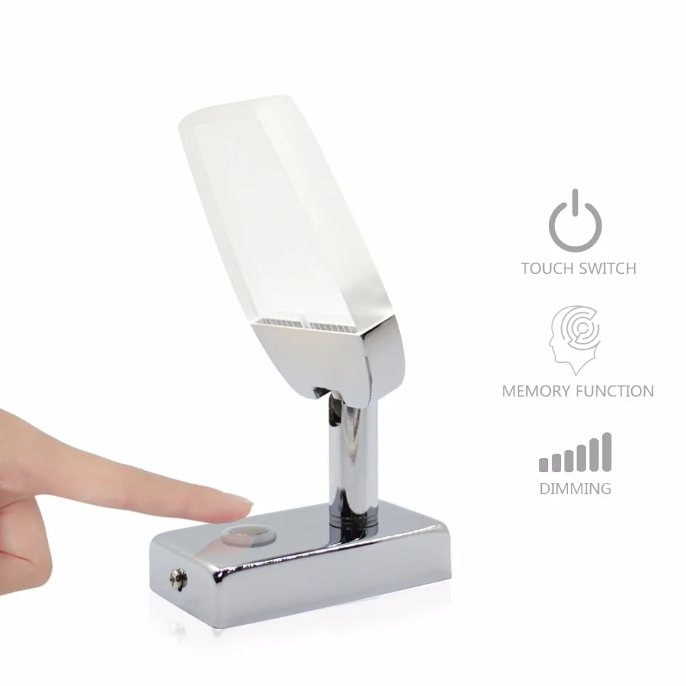  Flexible 3W LED Light Clip-on Bed Table Desk Study Reading Lamp With Switch For Camper RV Caravan B