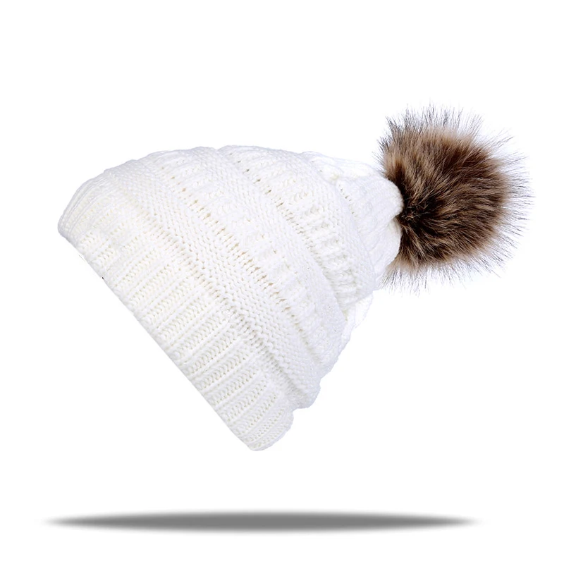 Новая брендовая шапка, горячая Распродажа, вязаная шапка с толстым кашемиром, теплые зимние шапки для женщин, уличные шапки pom pop, Лыжные шапки