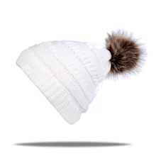 Новая брендовая шапка, горячая Распродажа, вязаная шапка с толстым кашемиром, теплые зимние шапки для женщин, уличные шапки pom pop, Лыжные шапки