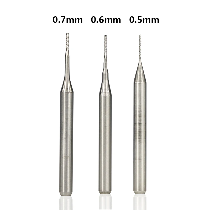30 шт. 0,5 0,6 0,7 мм PCB фреза Набор твердосплавная Концевая фреза для печатной платы станок ЧПУ фреза мини-Гравировальный Бит
