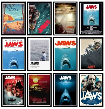 

Perfect JL Posters and Prints JAWS Movie Horror Shark Poster Wall Art Picture for Room Home Decor