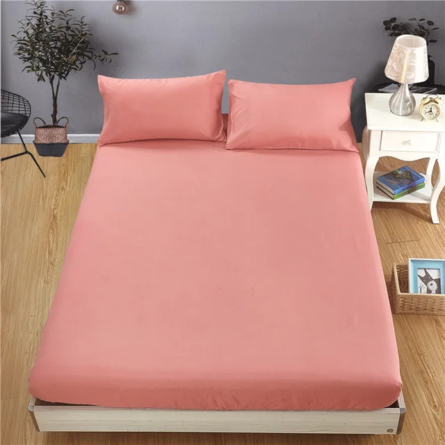 11 Solid Colors Sanding Bed Mattress Pad Protector Mattress Topper Bed Sheet Cover Multi-gauge Mattress Cover For Family Etc - Color: Bean paste