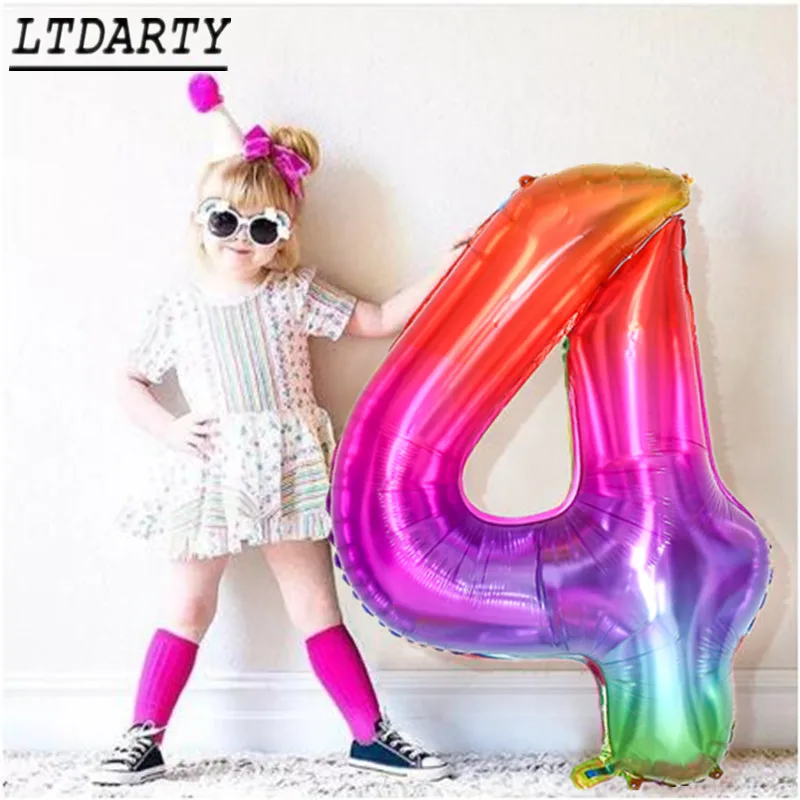 40 дюймовый светодиод юбки пачки радужной расцветки номер воздушные шары из