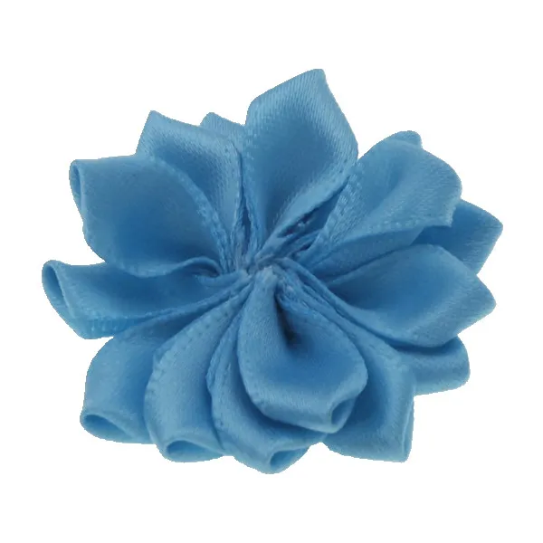 3,8 см атласная лента шикарный мини свадебный аксессуар самодельные Цветы милые аксессуары для волос многоугольник цветок волос без заколки для волос - Цвет: Синий