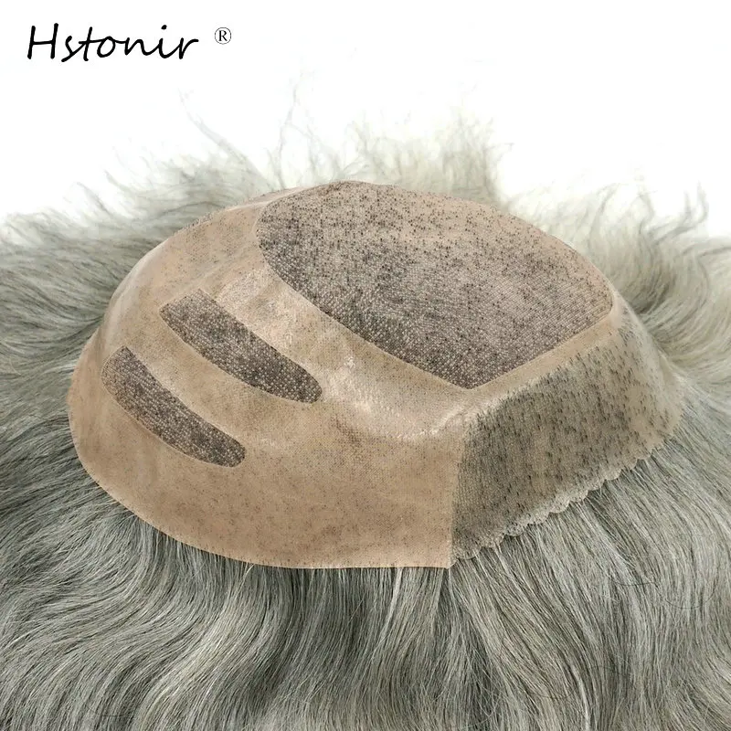 Hstonir монобазовый парик на шнурке мужской индийские волосы remy Pelucas Pelo натуральные