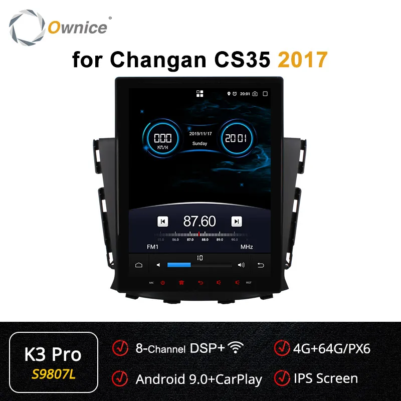 S9807 K3-Pro Owice Android 9,0 Восьмиядерный PX6 автомобильный радиоприемник K3 K6 для Changan CS35 4G LTE DSP SPDIF автомобильный DVD gps навигатор Аудио плеер - Цвет: S9807 K3-Pro