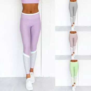 

2019 Women High Waist Sports Casual Pants Slim Letter Print Fitness Gym Leggings Trousers