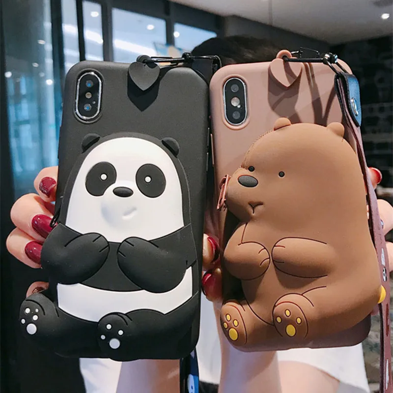 Чехол бумажник на молнии с мультяшным рисунком для iphone 7 8 Plus чехол 11 Pro X XR MAX 6