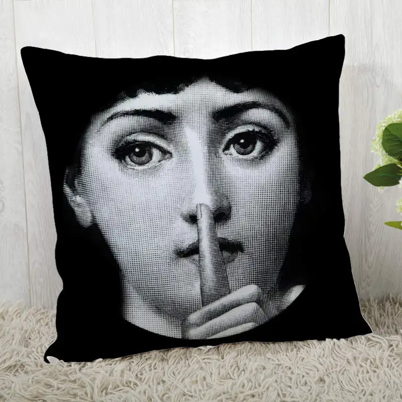 Винтаж-Fornasetti-Art-beauty-Face наволочки на заказ черная наволочка для подушки декоративная наволочка для дома - Цвет: 4