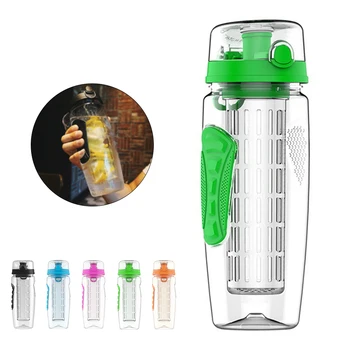 

32oz 946ml BPA Free Water Bottle Tritan Fruit Infuser Juice Shaker Sports Lemon Portable Drinkware for Climbing Camping Travel