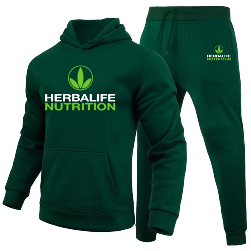 men's loungewear sets Herbalife Nutrition Cotton Spring And Autumn Men's Suit Streetwear Casual Hooded Zipper Hoodie Jacket Tops Slim Men's Trousers mens loungewear sets