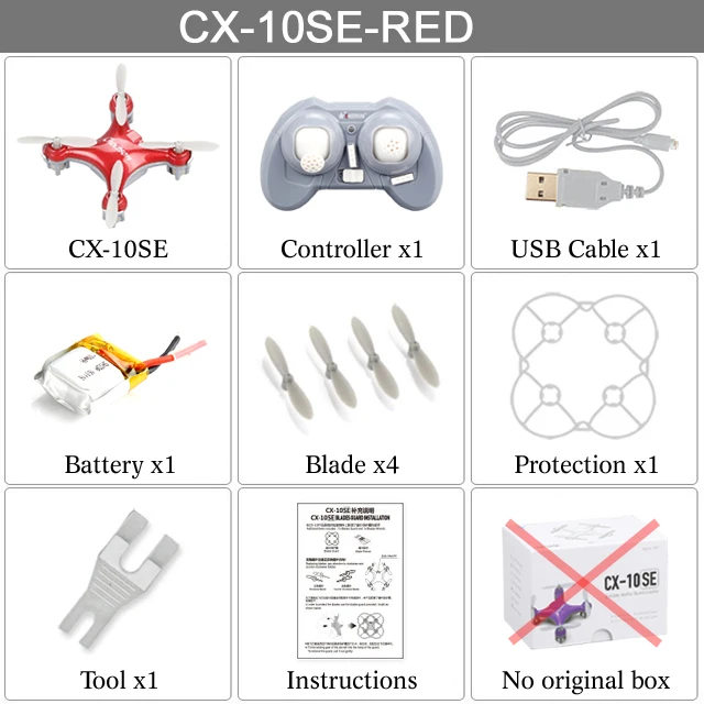 CX-10SE Mini Dron Quad Copter Pocket Drone Remote Control Kid Toy 4CH 3D Flips RC NaNo Quadcopter Helicopter RTF VS H20 - Цвет: Red no box
