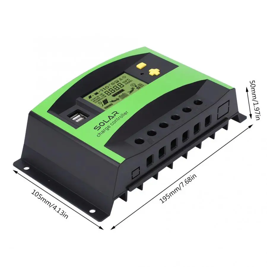 PWM регулятором солнечного заряда контроллер 40A 12 V/24 V регуляторы заряда ЖК-дисплей Дисплей IP32 28-10AWG