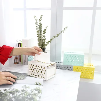 

Wrought Iron Geometric Tissue Box Tissue Box Cover Rectangular Metal Tissue Box for Paper Facial Tissues Tissue Box Hold HYD88