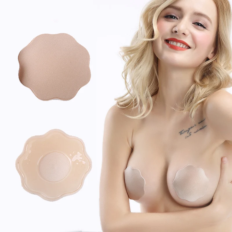 

1 Pair Bra Pad Reusable Self Adhesive Silicone Bra Breast Pad Pasties Petal Chest Stickers Nipple Cover Invisible Freedom Bra