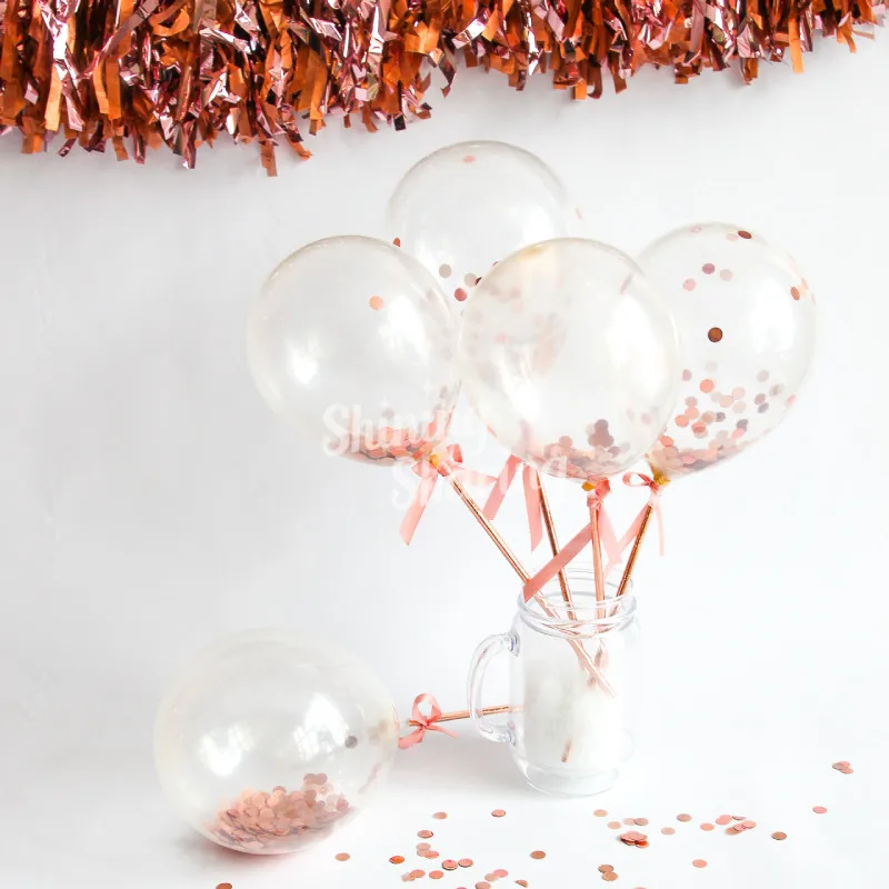 Rose Gold Birthday Party Tableware Plate Straw Wedding Party Ballon Tassel decoration Baby Shower Bachelor Party supplies (4)