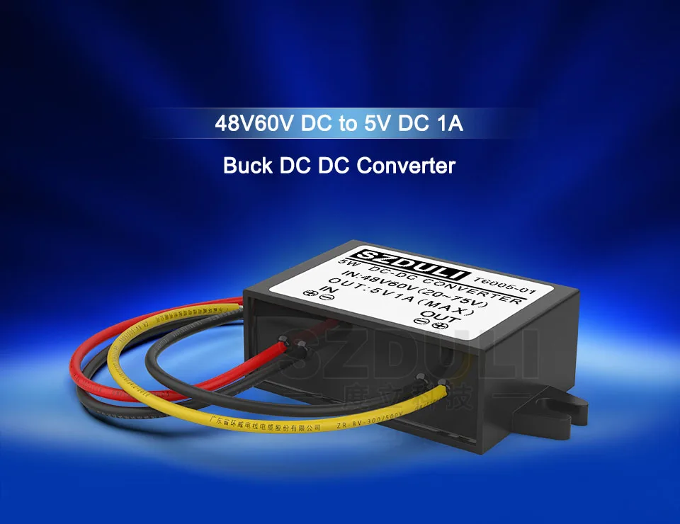 Преобразователь для CC 36V 48V 60V a 5V 1A регулятора мощности редуктора напряжения 20~ 75V a 5V