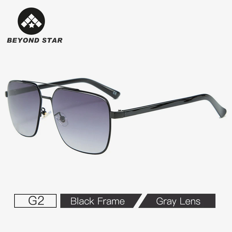 BEYONDSTAR Классические Черные Квадратные Солнцезащитные очки Ретро мужские итальянские в дизайнерской металлической оправе солнцезащитные очки для женщин высокого качества G28091 - Цвет линз: G2 Gray