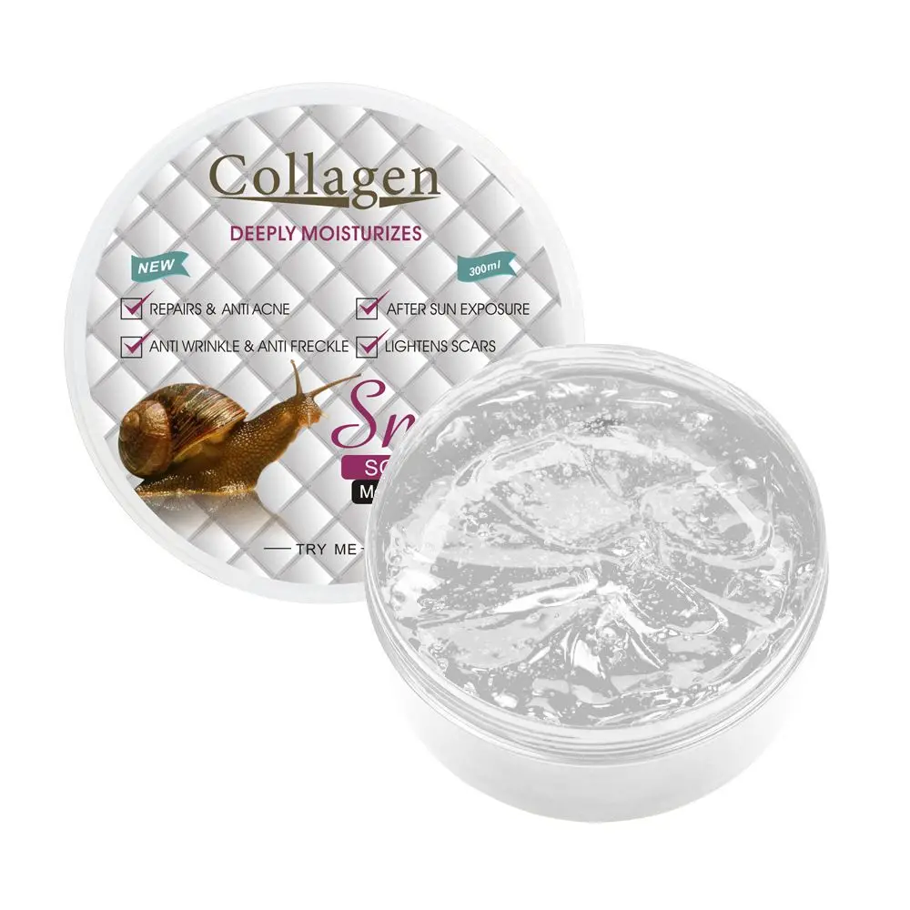 LAIKOU Collagen Snail Stock Solution Deep Moisturizing Gel Repairing Body Facial Moisturizing Control Skin Care Gel 300ML