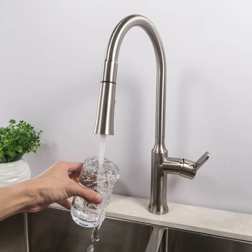  Stainless Steel Retractable Hot and Cold Water Kitchen Sink Faucet Mixer Sink Faucet Single Handle  - 4000170553157