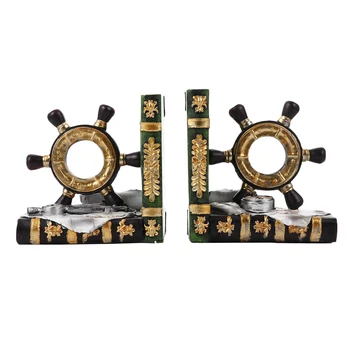 

1 Pair Home Decor Home Decoration Accessories Rudder Bookends Delicate Crafted Book Stoppers Bookends For Salon Library