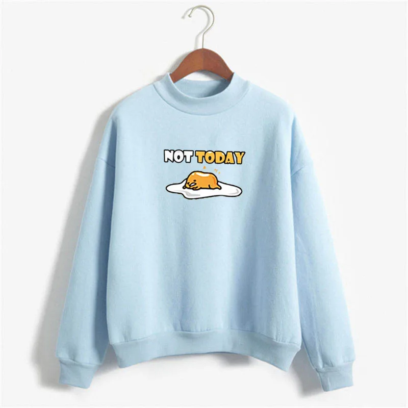 Новая Толстовка notoday gudetama Harajuku женская зимняя повседневная с коротким рукавом Япония Милая ленивая яйцо notoday Топы Одежда