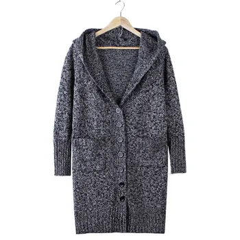 

Hooded women sweater long cardigan winter clothes women christmas sweater Office Lady fashion long coat