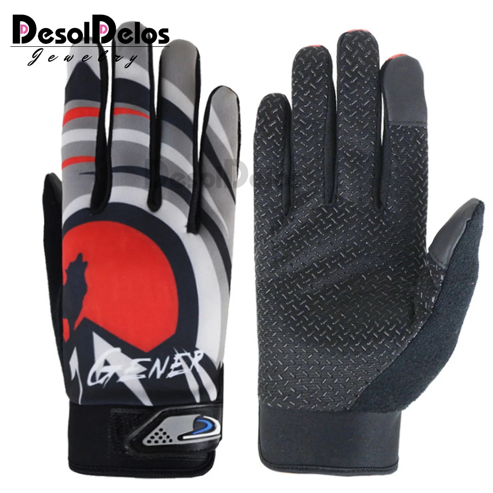 Grey New Full Finger Gloves Men Touch Screen Mitten Sun Sport Cycling Fitness Gym Guante Male Non-slip Luvas eldiven R015 - Цвет: Grey