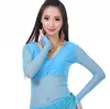Women Belly Dance Mesh Top Long Sleeve Transparent Sexy Blouse Dancer Practice Base Safty Wear Big Size ► Photo 3/6