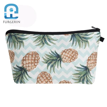 

Pineapple Zip Lock Cosmetic Bag Fashion Multi-function Polyester Portable Travel Storage Makeup Organizer Bag for Women