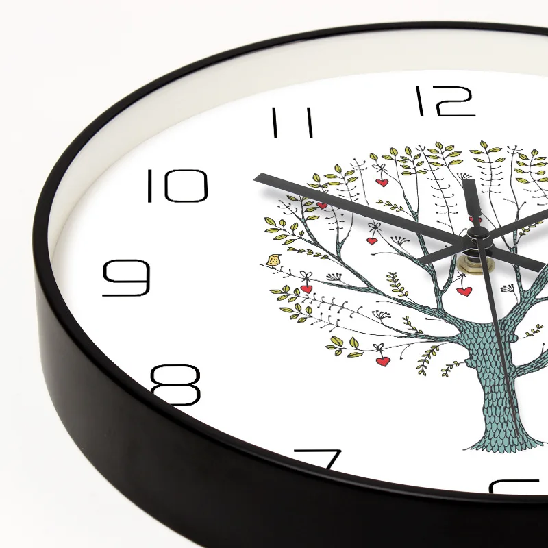 [EOPU 102" Black And White with Pattern-Style Metal Wall Clock Living Room/Bedroom/Restaurant-Ring for a Generation of Fat