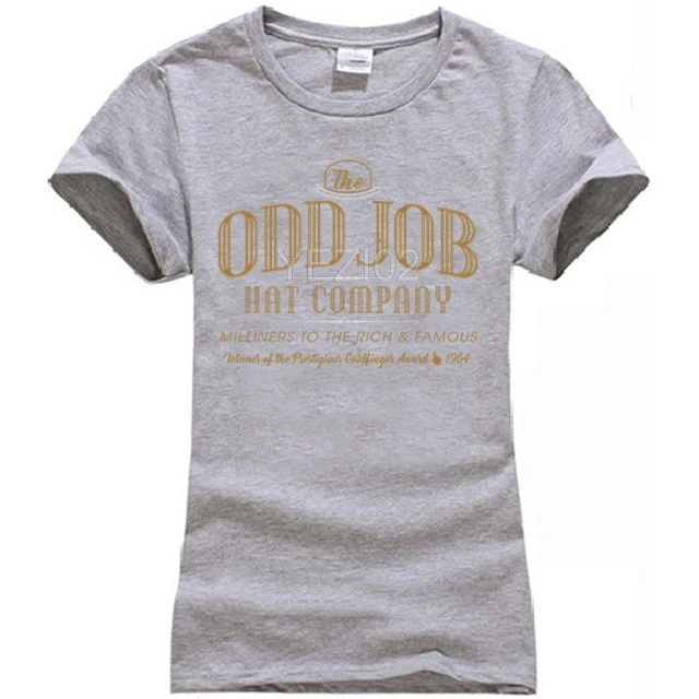 women Light grey Футболка с надписью Odd Job Hat Company, новинка - Цвет: women Light grey