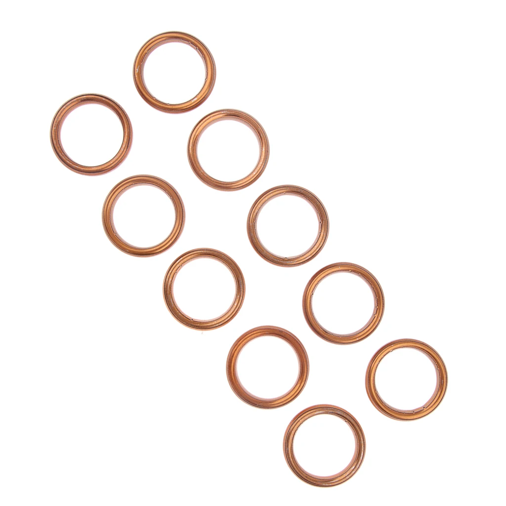 10x Brass Motorcycle Exhaust Pipe Gaskets For Jialing 70 GY6125 Scooter ATV
