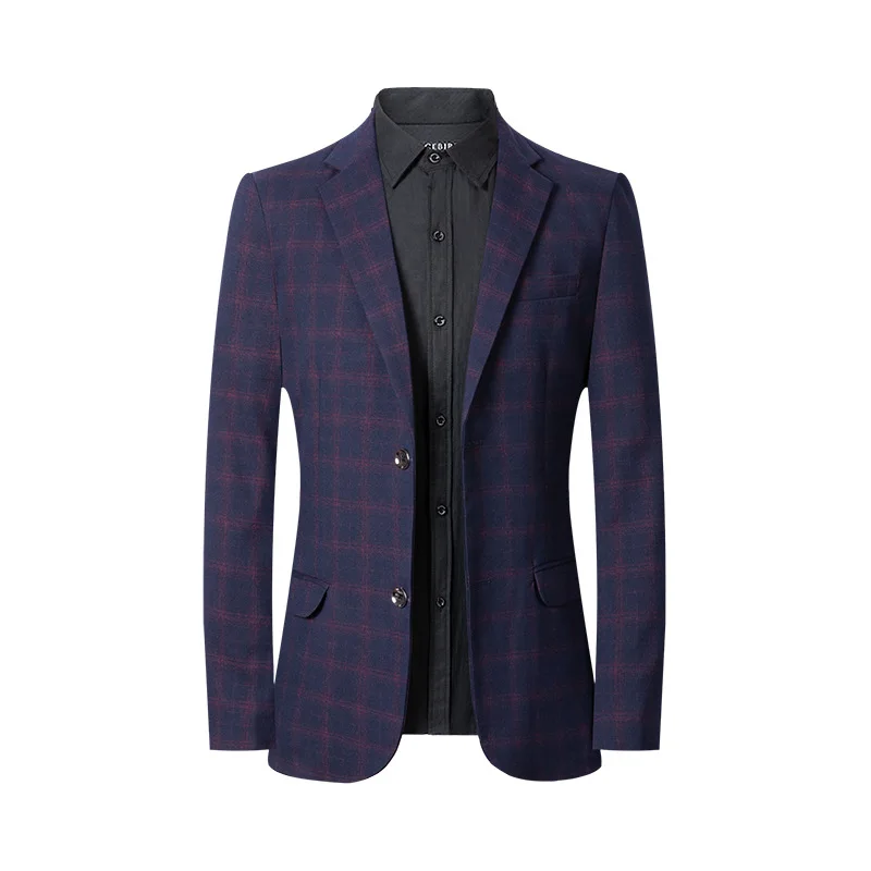 Бургундия Лидер продаж мужские блейзеры Мужская мода slim fit Прибытие Хлопок Блейзер костюм куртка Свадебный Топ пальто повседневная одежда дропшиппинг - Цвет: Бургундия