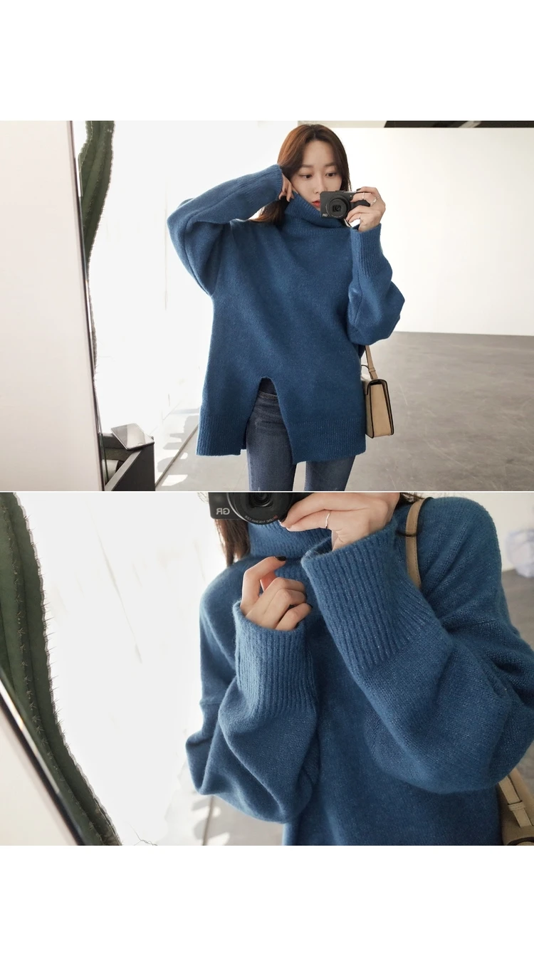 Chandail Femme, джемпер, синий свитер, водолазка, пуловер размера плюс, свитера, Blusas De Inverno Feminina, осень, Ленивый Oaf