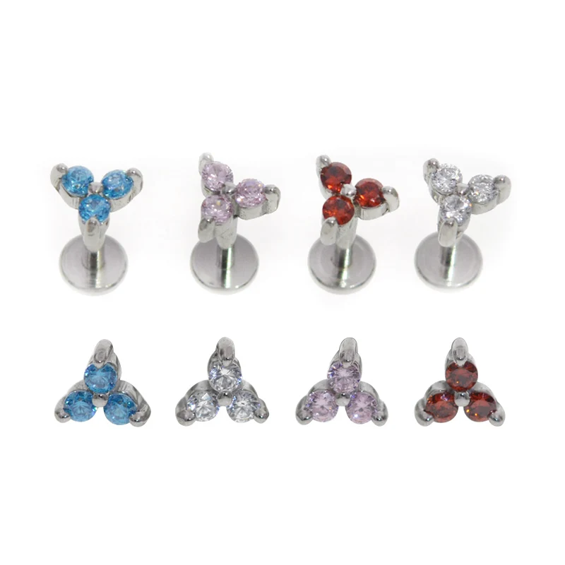 1Pcs Titanium & Steel Opal CZ Gem Tragus Helix Cartilage Earring Ear Stud Body Piercing Jewelry For Gift Labret Lip Bar Stud Ear - Image 2